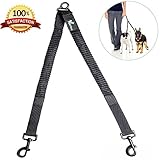 All Pawz - Double Dog Leash Coupler - Best for Large & Medium Breeds - Walk Two Dogs with 1 Leash - 100% Heavy Duty No Tangle Walker Training Leash - Extends 16-24 Inches