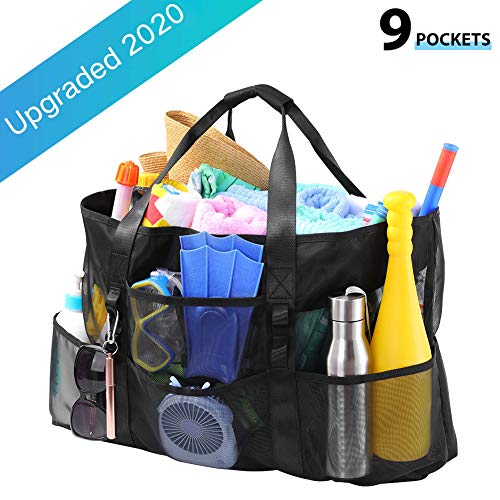 extra large beach bag with pockets