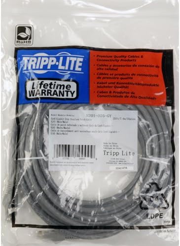 Tripp Lite Cat6 Gigabit Snagless Molded Patch Cable (RJ45 M/M) - Gray, 2-ft.(N201-002-GY) - Image 3