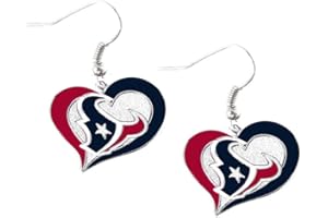 AMINCO NFL Houston Texans Swirl Heart Earrings