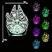 3D LED Star Wars Night Light - Kids' Gifts, 3 Styles, Millennium Falcon/Death Star / R2D2, 7 Light Modes, USB or 3 AA Batteries