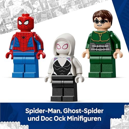 | Mech-Duell: Spider-Man vs. Doc Ock - Superhelden Spielzeug mit 2 Actionfiguren, 3 Minifiguren, Shootern - Konstruktionsspielzeug für Kinder - Geschenk für Jungen ab 6 Jahren und Mädchen - 76338