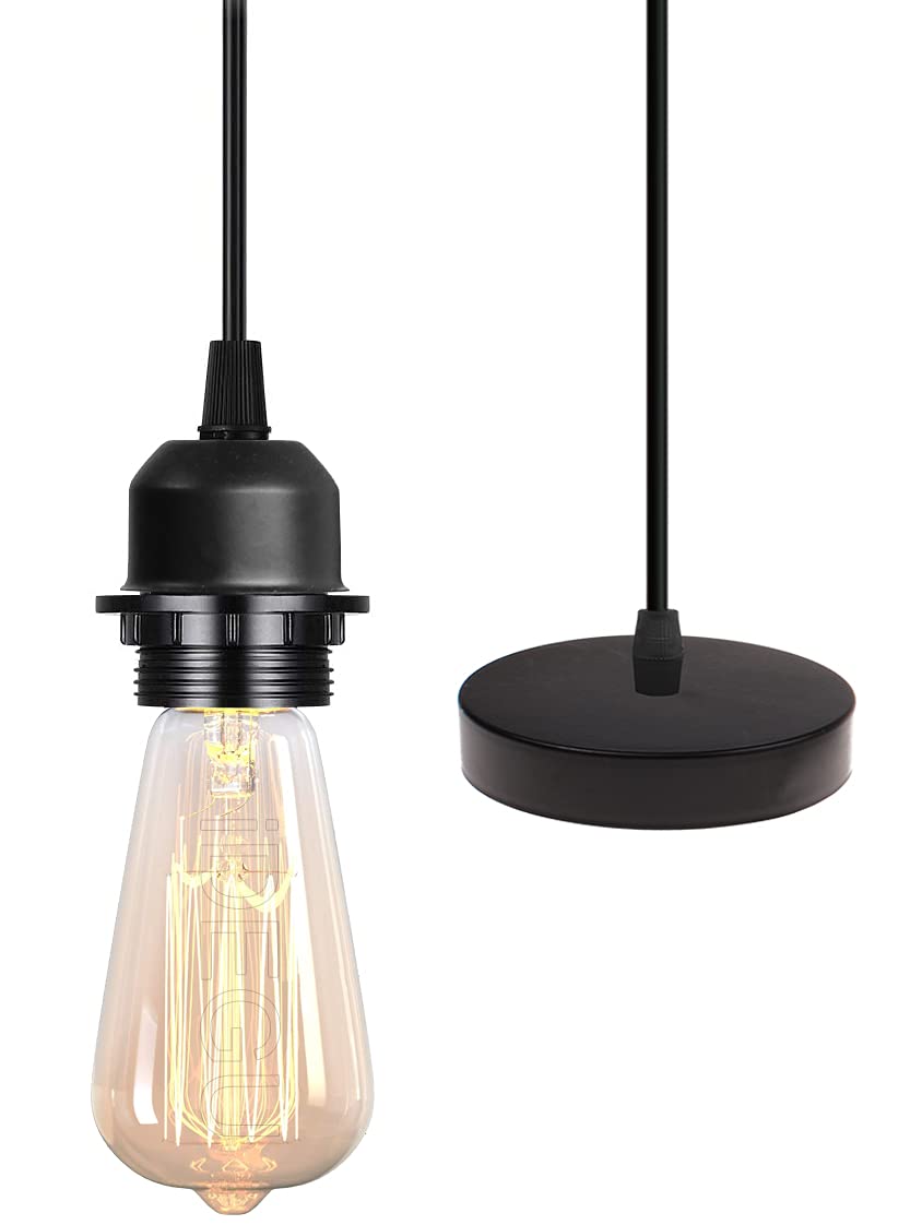 iDEGU Modern and Retro Pendant Light DIY Spider Chandelier Creative Adjustable 150CM Vintage Ceiling Pendant Lamp Fixture with E27 Socket, Black (Single-B)