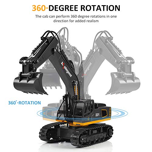 kolegend Remote Control Excavator Toy Truck, 1/18 Scale RC Excavator