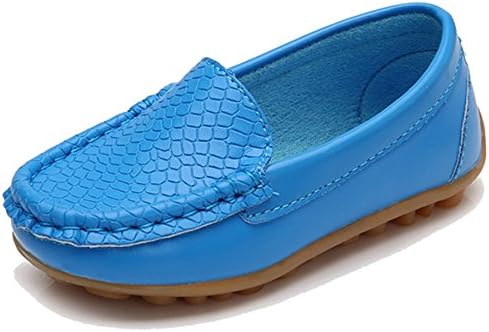Toddler Boys Girls Soft Synthetic Leather Loafers Slip On Boat Dress Shoes Flat (Toddler/Little Kid/Big Kid)