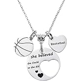Basketball Necklace Basketball Gifts for Women Teams Players Sports Charm Necklace