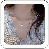 Ximdble Vintage Crystal Square Pendant Necklace Rhinestone Square Crystal Necklace Rhinestone Choker Necklace Crystal Chain Necklace Jewelry for Women