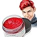 Washable Temporary Hair Color Creme, Hairstyle Color Pomade, Instant Hair Wax Dye Styling Cream Mud, Hair Pomades for Party, Cosplay, Nightclub, Masquerade, Halloween (Red)