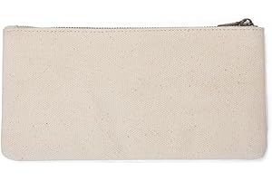 YONBEN Canvas Pencil Pen Case Stationery Case Pouch Bag (Beige, S)