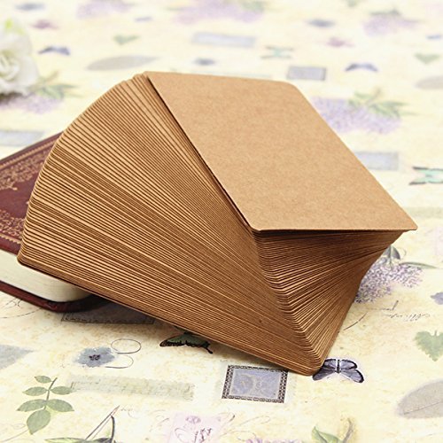 image for esowemsn 100 Pcs 8.7cm x 5.2cm DIY Brown Double-sided Blank Kraft Pape