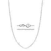 Diverdi Thin Solid 925 Sterling Silver Chain Necklace 1.1mm, 14 16 18 20 22 24 Inch, Cable Chain, Anti-tarnish, Hypoallergenic, Includes Gift Box, Strong Dainty Chain for Women, Made in Thailand