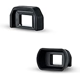 JJC 2 Types Viewfinder Eyecup Eyepiece for Canon Rebel 2000D 4000D SL3 SL2 T8i T7 T7i T6 T6i T5 T5i T4i T3i T2i T1i, Soft Long Design + Orignal Eyeshape Replaces Canon Ef Eye Cup