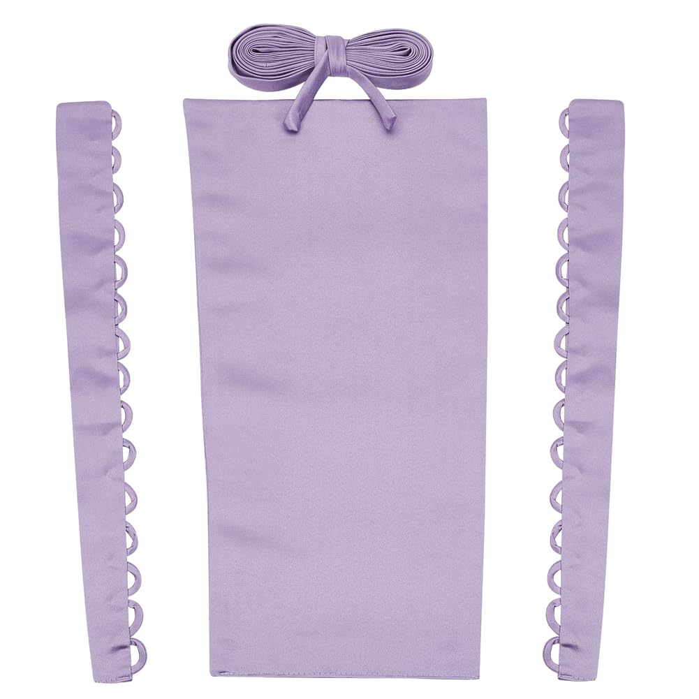BENECREAT Satin Corset Set, Satin Zipper Replacement Set, Mauve Lace Webbing, Adjustable Satin Corset Back Set for DIY Handmade Wedding Gown Accessory Material