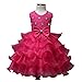 MUYAOO Girls Kids Bowknot Beads Ruffles Lace Princess Party Wedding Dress