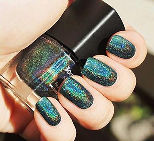 1Pc Nail Polish Agile Pretty Varnish Hologram Holographic Holo Volume 6ml Color Black