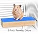 Spoiled Pet® Bird Cage Perch Stand 2-Pack - Beak and Foot Grinding Platform - Parakeets, Cockatiels, Canaries, Finches, Conures, Lories, and Budgies - Hamsters and Gerbils (Wood Perch)