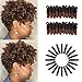 PHOCAS 5Packs 10'' Toin Curl Short Crochet Hair Carrie Curl Crochet Braids for Black Women Natural Black to Brown