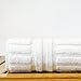 Bare Cotton Luxury Hotel & Spa Towel, 100% Genuine Turkish Cotton Hand Towels, Striped, White, Set of 6