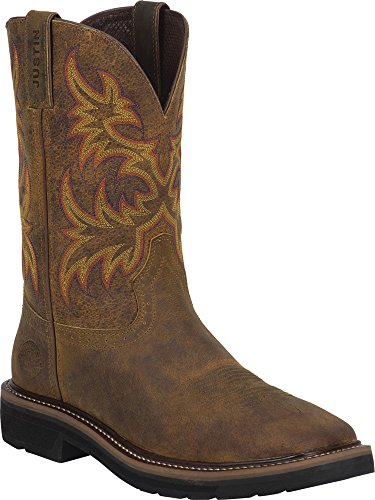 Justin Original Work Men's Stampede Pull On Square Toe, Rugged Tan, 9 D US