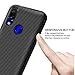 MISIDE Case for Xiaomi Redmi 7 Case,with Xiaomi Redmi 7 Screen Protector.3 in 1 Scratch Resistant Slim Shockproof Carbon Fiber Cover + 9H Tempered Glass Screen Protector(Black)
