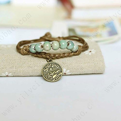 HUSUP&reg: Hand-made Artistic Woven Bracelet With Ceramic Scorpio Pendant