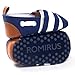 Ecosin Baby Blue Stripe Sneaker Anti-Slip Soft Sole Toddler Prewalker (0-6months)