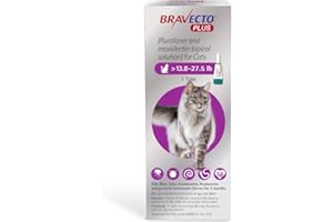 BRAVECTO PLUS Topical Solution for Cats, Flea, Tick & Heartworm, 2 Months Supply, 13.8-27.5 lbs., Purple Box