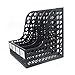 Funny live Plastic 4 Compartments File Rack Paper Holder Desktop File Sorter Magazine Book Holder Organizer，Black