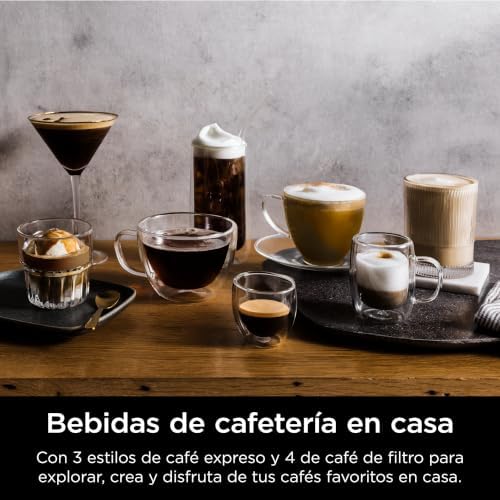 Máquina de café Luxe Premier 3-em-1 de espresso, cold brew e filtro com moinho e espumante integrados - 25 configurações de moagem e 4 predefinições de espuma - preta, ES601EUGM