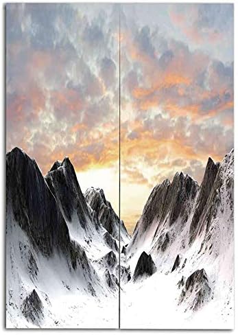 Amazon のれん 暖簾 植物 ユーカリ 室内インテリア おしゃれ 幅85cm 丈0cm 半遮光 おしゃれ 天然素材 動物 壮大な雪に覆われた山の 冬の季節凍った土地ピークと風光明媚な空写真 のれん オンライン通販