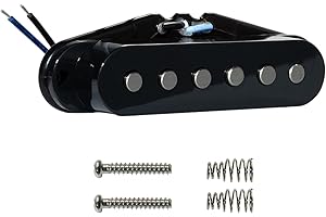 Phrilam Pro Flat Pole Alnico 5 Single Coil Middle/50mm Pickup 5.6K for Strat Style Electric Guitar,Low Noise，Black