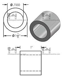 Aluminum Spacer 1-1/8" OD x 3/4" ID x Choose Your