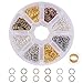 PandaHall Elite About 600 Pcs Iron Open Jump Rings Unsoldered Diameter 10mm Wire 19-Gauge 6 Colors for Jewelry Making