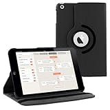 iPad Mini Case by KIQ (TM) 360 Degree Rotating Synthetic Leather Case Cover for Apple iPad Mini 1/2/3 - Black