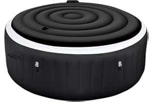 Vniyors Hot Tub Cover - 4.5FT Inflatable Hot Tub Cover, Anti Air Leakage Saluspa Hot Tub Cover, Thickened Hot Tub Covers Replacement - Round Hot Tub Cover, Black