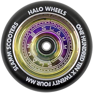 Slamm Scooters Halo Deep Dish Scooter Wheels Skating, Adults Unisex, Multicolor (Neochrome), 110 mm