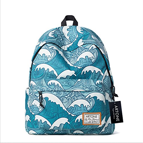 Artone Women's Kanagawa Surfing Casual Backpack With Laptop Compartment Blue