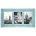 Americanflat 4x6 Turquoise Blue Collage Distressed Wood Frame - Made to Display 3 4x6 Photos - Ready to Hang - Ready to Stand - Built-in Easel