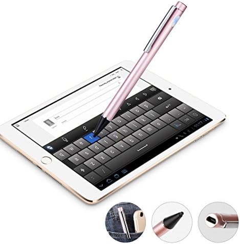 Active Stylus Aluminum Pen- Most Capacitive Touch Stylus Fine Point of 2.0mm Pink- for Surfaces, Smart Phones, iPad, iPhone, Samsung, Android Tablets, Tablet PC, Windows 8 &amp; 10, LiBangTai