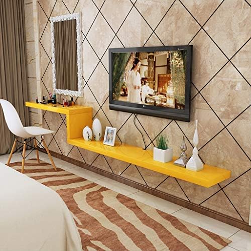 壁掛けテレビ棚フローティング棚写真玩具ディスプレイ棚セットトップボックスルーターdvdプレーヤースカイボックス収納棚テレビの背景壁の装飾棚 色 イエロー いえろ サイズ さいず 180cm Bahramradan Com