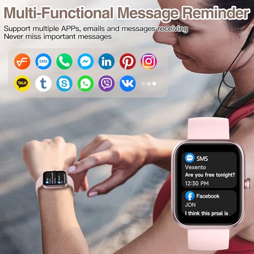Smart Watch for Men Women with Bluetooth Call,Alexa Built-in Smartwatch,1.83"DIY Dial Fitness Watch with Sleep Heart Rate SpO2 Monitor,100+ Sport Mode,IP68 Waterproof Watch Compatible with Android iOS