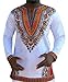 Makkrom Men's Long Sleeve Tribal Dashiki Floral Top Blouse