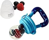 Food/Fruit Feeder or Teething Toys - Great Sucking Toy or Teether Nibbler (Blue)