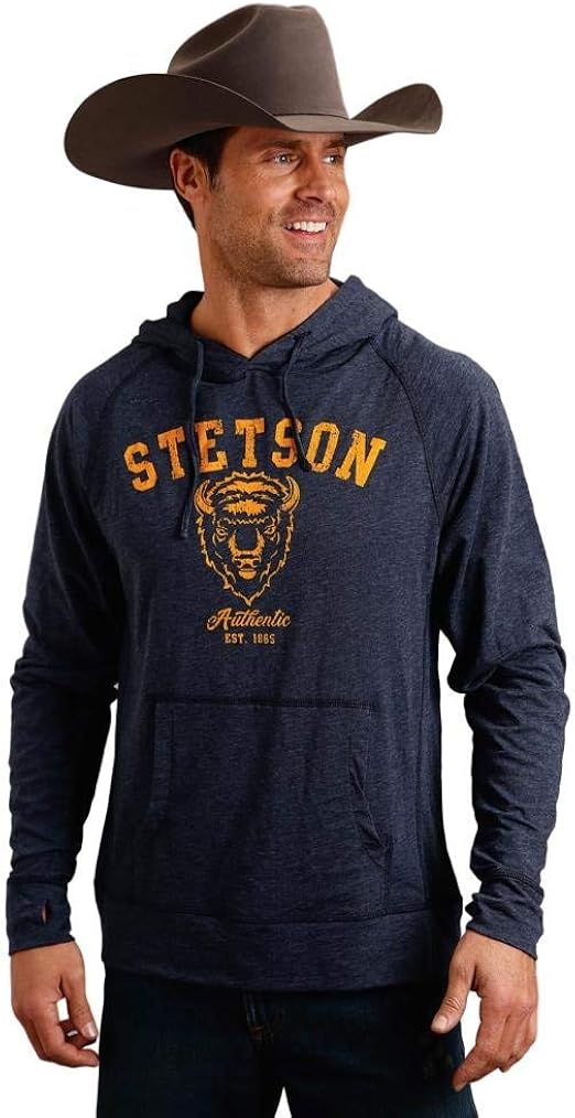 Stetson Western Sweatshirt Mens Hood Screen Print 1109705620880 BU