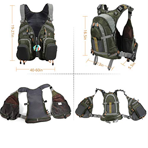 PELLOR Pelllor Angeln Weste Herren, Outdoor Angeln Jacke Mehrere Taschen, Atmungsaktives Mesh Freizeit Weste, Ãrmellos Weste, Jagd Weste, Angeln, Camping, Fotografie, für Männer und Frauen – Bild 6