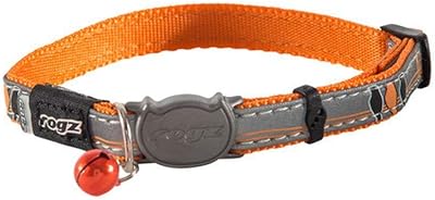 Rogz Catz NightCat Collar Orange SafeLock Breakaway Small Cat Collar