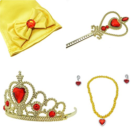 Orgrimmar Princess Dress Up accessories For Belle Gloves Princess Tiara Crown Wand Necklaces For Kids