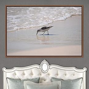 signwin Framed Canvas Wall Art Bird on The...