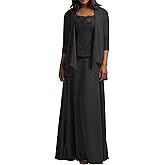 2 Piece Mother of The Bride Dress for Women 2025 Wedding Guest Dresses Outfits for Mom of Groom with Jackets