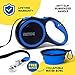 Triton Retractable Dog Leash - 16 Foot Reinforced Nylon Ribbon - One Touch Locking - Anti Slip Handle Collapsible Water Bowl